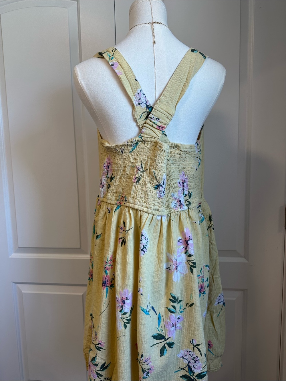 Yellow Floral Button-Front Sundress - Picture 4 of 6